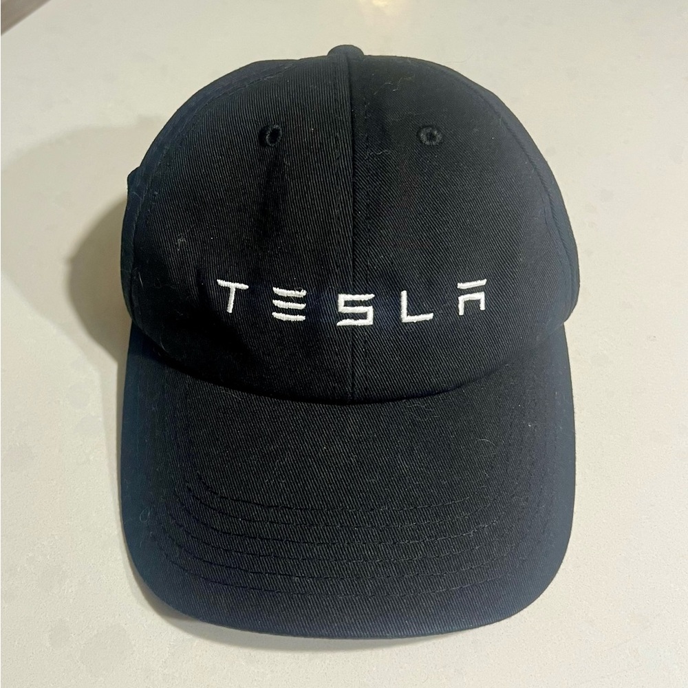 Tesla Black Cap with White Logo
